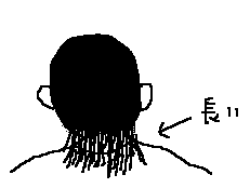 後ろの髪だけが長い子供