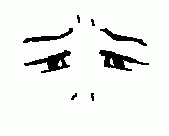 眉間に皺を寄せてこちらを見ている人